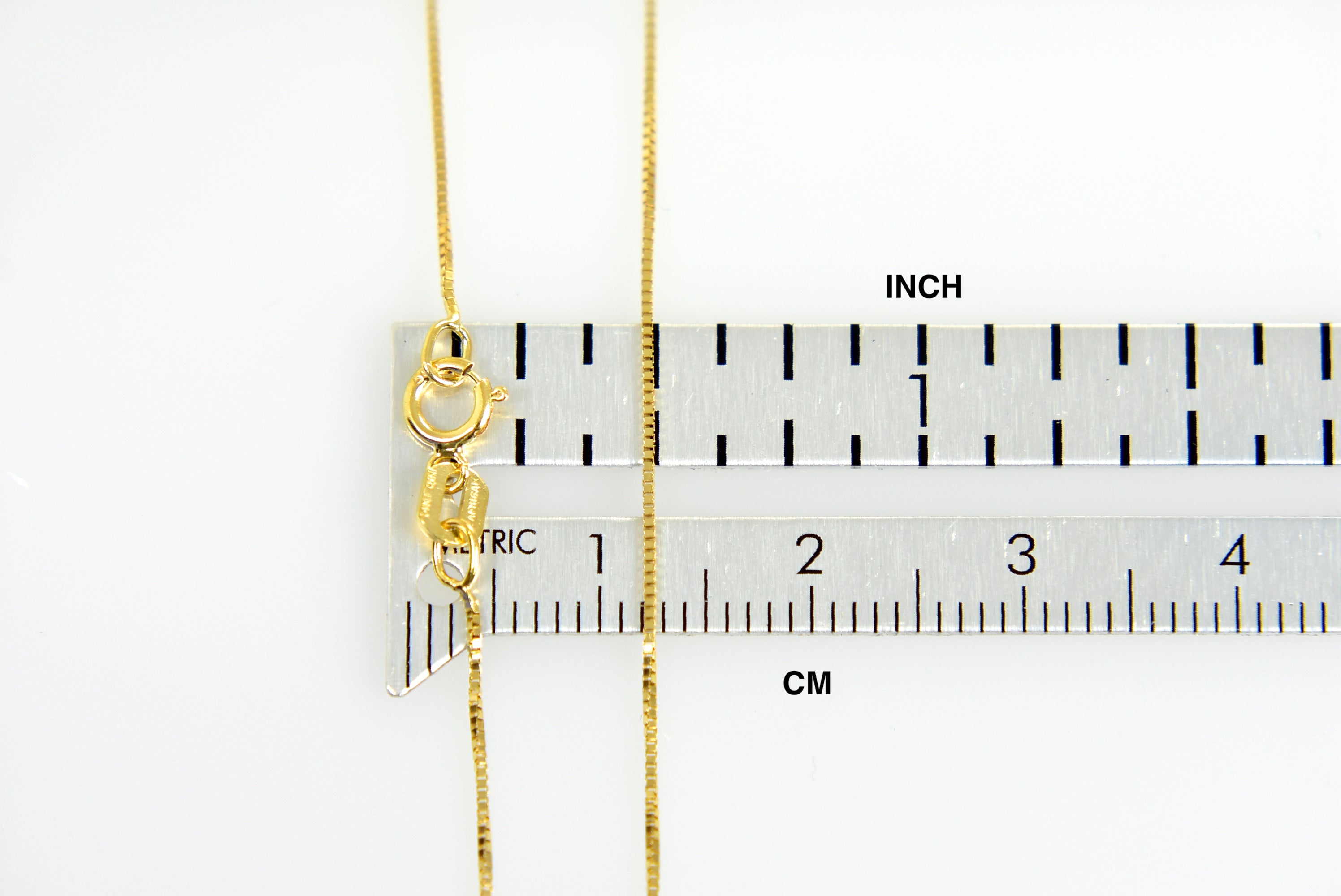 14k Yellow Gold 0.5mm Thin Box Bracelet Anklet Choker Necklace Pendant Chain