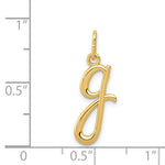 Indlæs billede til gallerivisning 14K Yellow Gold Lowercase Initial Letter G Script Cursive Alphabet Pendant Charm

