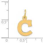 Kép betöltése a galériamegjelenítőbe: 14K Yellow Gold Uppercase Initial Letter C Block Alphabet Pendant Charm
