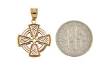 Lataa kuva Galleria-katseluun, 14k Yellow Gold Celtic Knot Cross Pendant Charm
