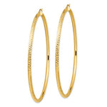 Lade das Bild in den Galerie-Viewer, 14K Yellow Gold Extra Large Diamond Cut Classic Round Hoop Earrings 79mm x 3mm
