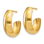 画像をギャラリービューアに読み込む, 14K Yellow Gold 18mm x 6.75mm Bangle J Hoop Earrings
