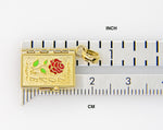 Φόρτωση εικόνας στο εργαλείο προβολής Συλλογής, 14K Yellow Gold Enamel Love Flower Book Moveable 3D Pendant Charm
