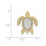Φόρτωση εικόνας στο εργαλείο προβολής Συλλογής, 14k Gold Two Tone Turtle Chain Slide Pendant Charm
