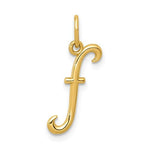 Carica l&#39;immagine nel visualizzatore di Gallery, 14K Yellow Gold Lowercase Initial Letter F Script Cursive Alphabet Pendant Charm
