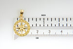 Cargar imagen en el visor de la galería, 14k Yellow Gold Diamond Cut Nautical Compass Medallion Pendant Charm
