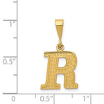 Load image into Gallery viewer, 14K Yellow Gold Uppercase Initial Letter R Block Alphabet Pendant Charm
