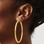 Charger l&#39;image dans la galerie, 14K Yellow Gold 55mm x 3mm Classic Round Hoop Earrings
