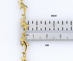 Ladda upp bild till gallerivisning, 14k Yellow Gold Dolphin Bracelet 7 inch
