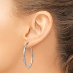画像をギャラリービューアに読み込む, Sterling Silver Diamond Cut Classic Round Hoop Earrings 35mm x 2mm

