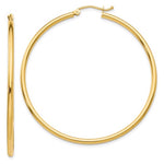 Lataa kuva Galleria-katseluun, 14K Yellow Gold 48mmx2mm Lightweight Classic Round Hoop Earrings

