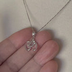 Lataa video gallerian katseluohjelmaan 14k White Gold Om Symbol Open Back Pendant Charm
