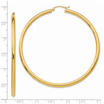 Charger l&#39;image dans la galerie, 14K Yellow Gold 65mm x 3mm Lightweight Round Hoop Earrings
