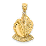 이미지를 갤러리 뷰어에 로드 , 14k Yellow Gold Bahamas Conch Shell Travel Vacation Pendant Charm
