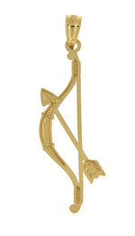 Φόρτωση εικόνας στο εργαλείο προβολής Συλλογής, 14k Yellow Gold Bow and Arrow Open Back Pendant Charm
