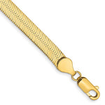 Indlæs billede til gallerivisning 14k Yellow Gold 5.5mm Silky Herringbone Bracelet Anklet Choker Necklace Pendant Chain
