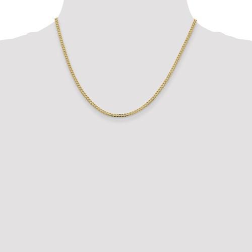 14k Yellow Gold 2.3mm Beveled Curb Link Bracelet Anklet Necklace Pendant Chain