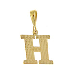 Carica l&#39;immagine nel visualizzatore di Gallery, 14K Yellow Gold Uppercase Initial Letter H Block Alphabet Pendant Charm
