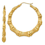Indlæs billede til gallerivisning 14K Yellow Gold Bamboo Hoop Earrings Large
