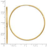Kép betöltése a galériamegjelenítőbe: 14K Yellow Gold 41mm x 1.5mm Endless Round Hoop Earrings

