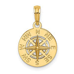 Indlæs billede til gallerivisning 14k Yellow Gold Nautical Compass Medallion Pendant Charm
