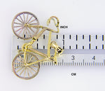 Kép betöltése a galériamegjelenítőbe: 14k Gold Two Tone Large Bicycle Moveable 3D Pendant Charm - [cklinternational]
