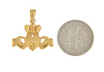 Kép betöltése a galériamegjelenítőbe: 14k Yellow Gold Claddagh Crown Pendant Charm
