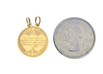 Carregar imagem no visualizador da galeria, 14k Yellow Gold Mizpah Coin 2 Piece Break Apart Pendant Charm
