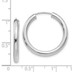Charger l&#39;image dans la galerie, 14K White Gold 35mm x 3mm Round Endless Hoop Earrings
