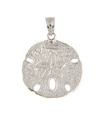 Lataa kuva Galleria-katseluun, 14k White Gold Sand Dollar Pendant Charm
