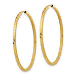 Charger l&#39;image dans la galerie, 14k Yellow Gold 40mm x 1.35mm Diamond Cut Square Tube Round Endless Hoop Earrings
