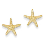 Load image into Gallery viewer, 14k Yellow Gold Starfish Stud Post Push Back Earrings
