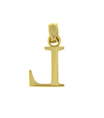 Cargar imagen en el visor de la galería, 14K Yellow Gold Uppercase Initial Letter L Block Alphabet Pendant Charm
