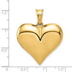 Ladda upp bild till gallerivisning, 14k Yellow Gold Large Puffed Heart Hollow 3D Pendant Charm
