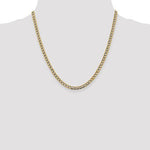 Charger l&#39;image dans la galerie, 14K Yellow Gold with Rhodium 4.3mm Pavé Curb Bracelet Anklet Choker Necklace Pendant Chain with Lobster Clasp
