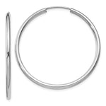 Charger l&#39;image dans la galerie, 14K White Gold 38mm x 2mm Round Endless Hoop Earrings
