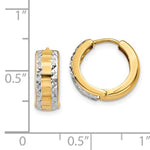 Charger l&#39;image dans la galerie, 14k Yellow Gold and Rhodium Classic Hinged Hoop Huggie Earrings
