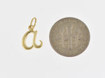 Lataa kuva Galleria-katseluun, 14K Yellow Gold Lowercase Initial Letter A Script Cursive Alphabet Pendant Charm

