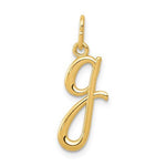 Lataa kuva Galleria-katseluun, 14K Yellow Gold Lowercase Initial Letter G Script Cursive Alphabet Pendant Charm
