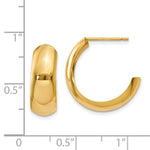 Carica l&#39;immagine nel visualizzatore di Gallery, 14K Yellow Gold 18mm x 6.75mm Bangle J Hoop Earrings
