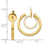 Загрузить изображение в средство просмотра галереи, 14k Yellow Gold Non Pierced Clip On Round Double Hoop Earrings 19mm x 2mm
