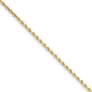 14k Yellow Gold 2mm Diamond Cut Rope Bracelet Anklet Choker Necklace Pendant Chain