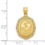 Carregar imagem no visualizador da galeria, 14k Yellow Gold Pisces Zodiac Horoscope Oval Pendant Charm - [cklinternational]
