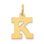 Kép betöltése a galériamegjelenítőbe: 14K Yellow Gold Uppercase Initial Letter K Block Alphabet Pendant Charm
