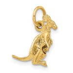Lataa kuva Galleria-katseluun, 14k Yellow Gold Kangaroo with Baby Joey 3D Pendant Charm

