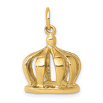 Cargar imagen en el visor de la galería, 14K Yellow Gold Crown 3D Pendant Charm
