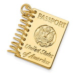 Cargar imagen en el visor de la galería, 14k Yellow Gold United States of America USA Passport 3D Opens Pendant Charm
