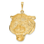 Indlæs billede til gallerivisning 14K Yellow Gold Tiger Head Diamond Cut Large Pendant Charm
