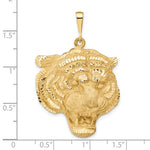 Kép betöltése a galériamegjelenítőbe: 14K Yellow Gold Tiger Head Diamond Cut Large Pendant Charm
