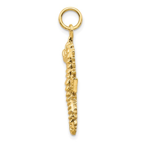 14k Yellow Gold Seahorse Pendant Charm